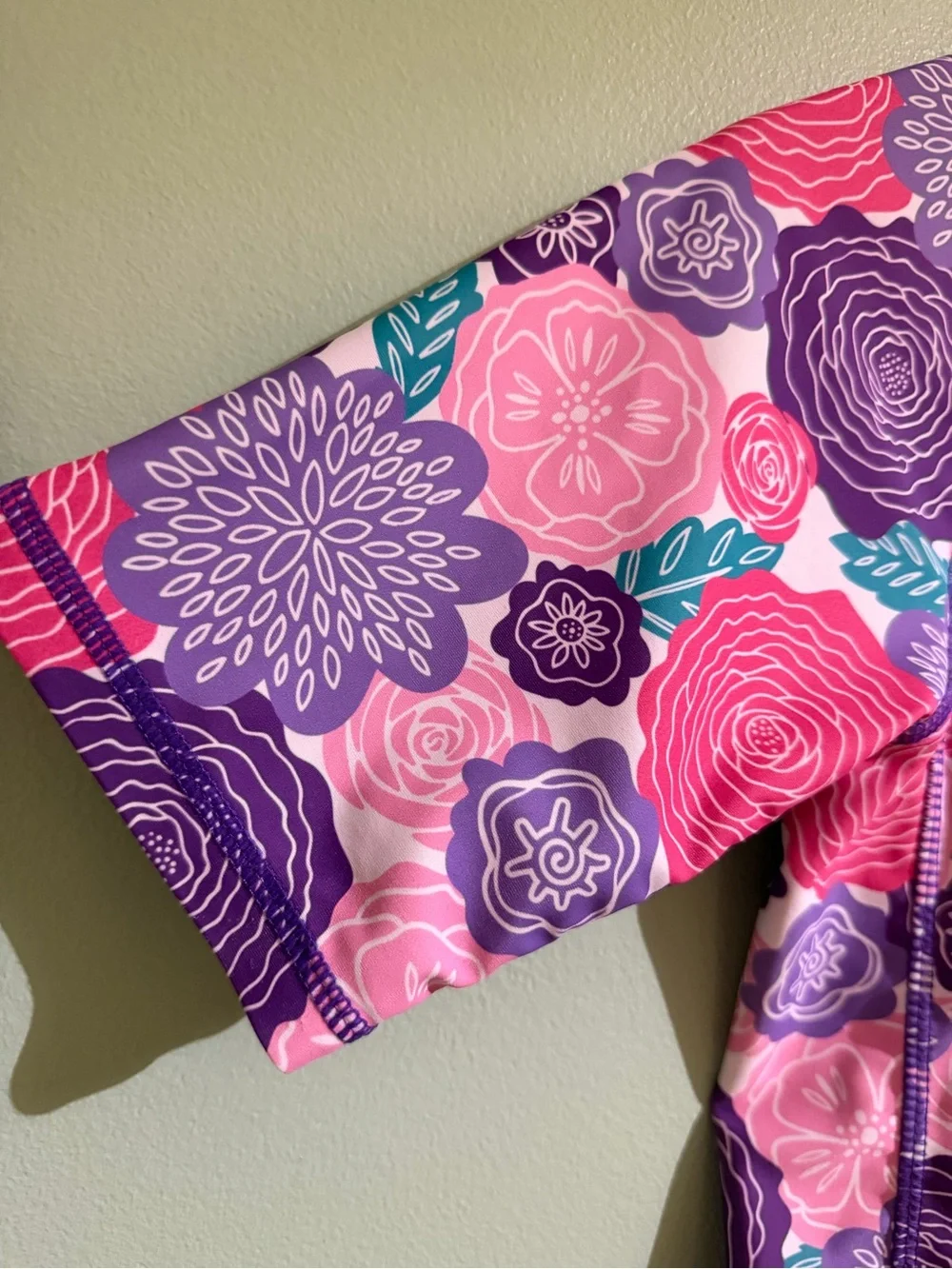 UV Skinz Floral Rash Guard Swim Shirt Girls 14